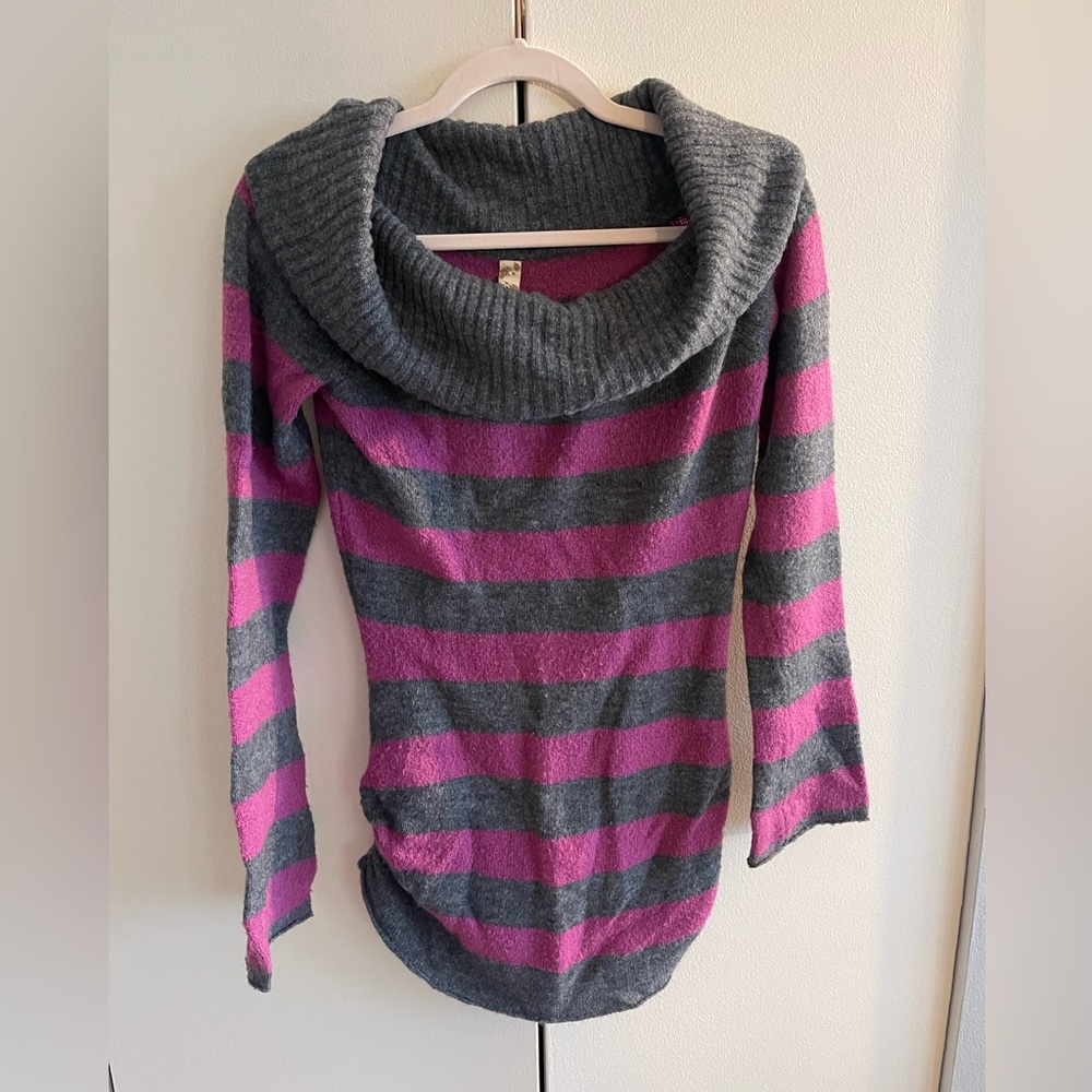 Soft Sonly Sky Long Cowl Neck Sweater